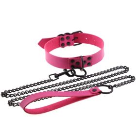 Personalized leather collar (Option: Rose Red)