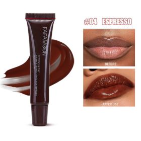Glossy Lip Glaze Waterproof Long Lasting Lip Gloss Glossy Mirror Tea Red Liquid Lipstick Doodle Lip Korean Makeup (Option: 04 ESPRESSO-10ml-1pc)